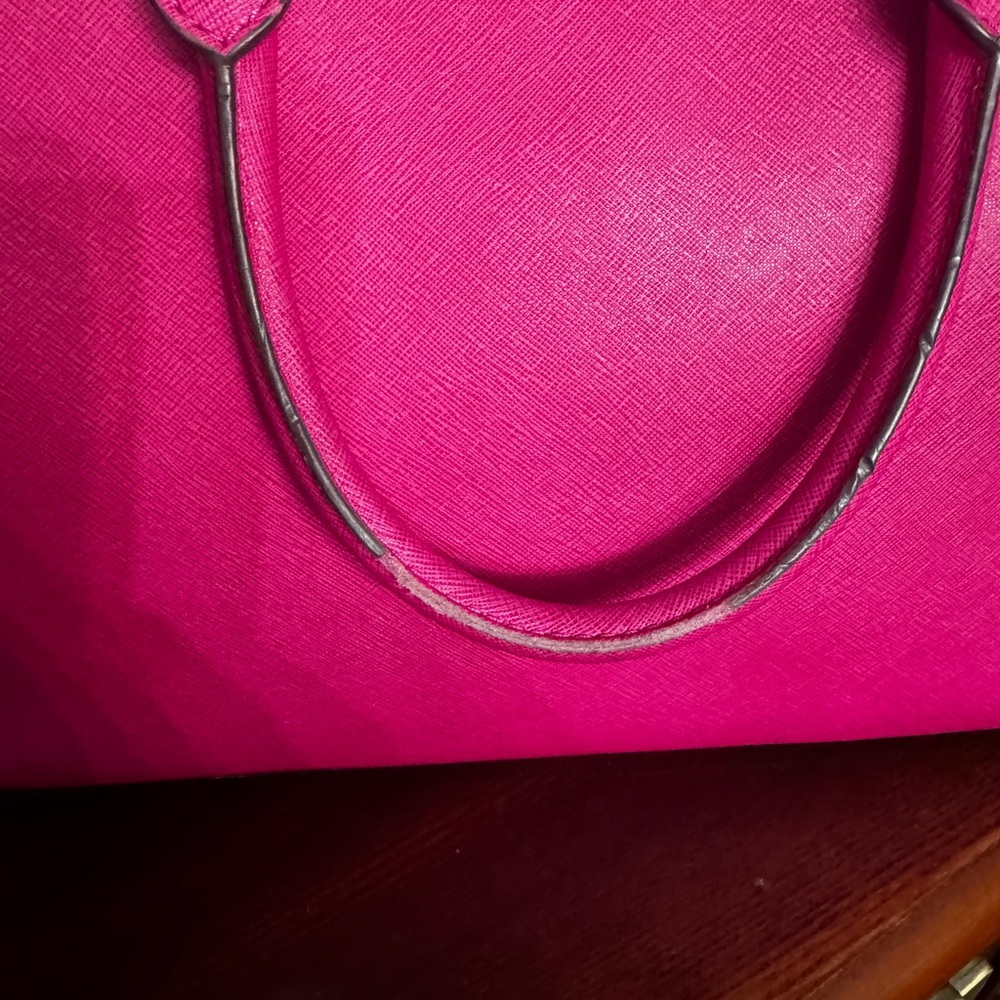 Michael Kors Fuchsia Saffiano Leather Satchel - Picture 3 of 9
